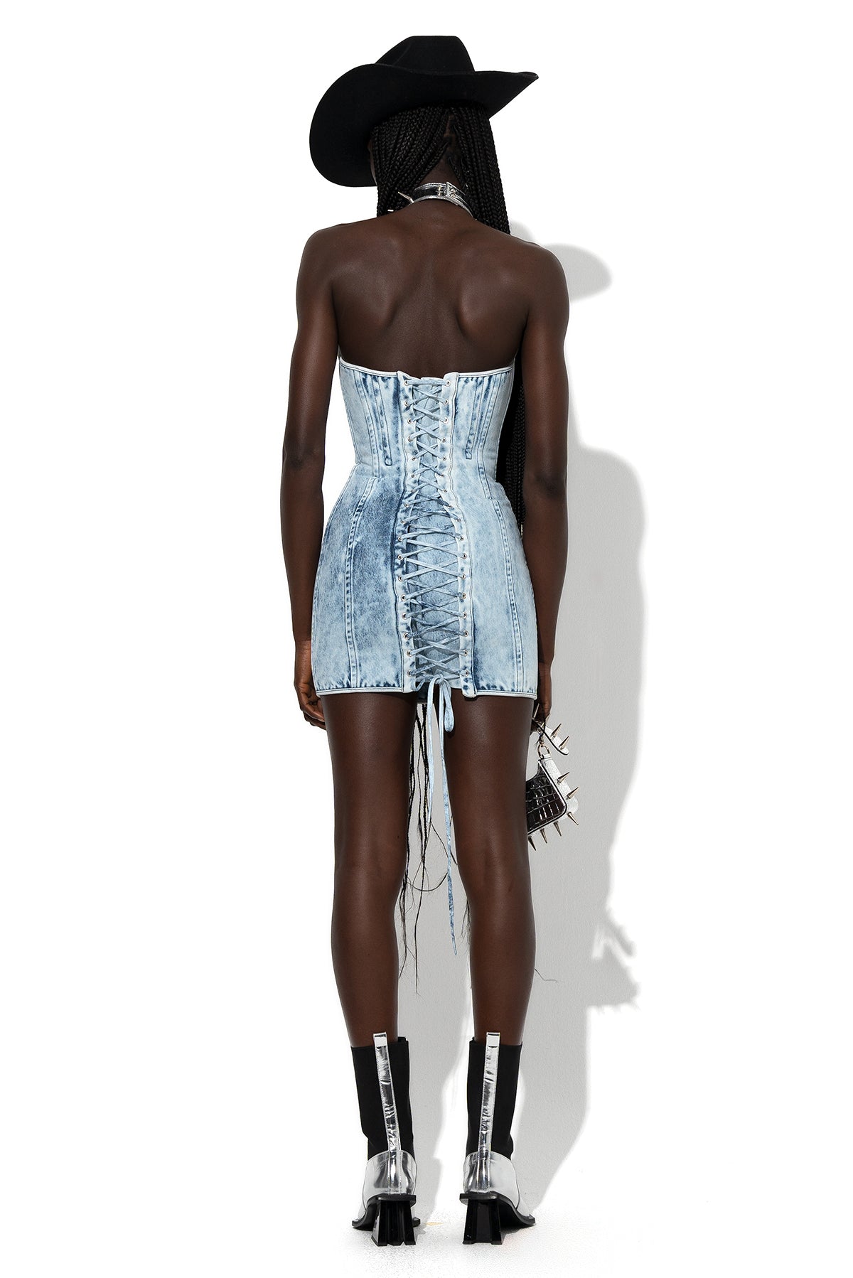 ACID WASH DENIM CORSET DRESS marques almeida