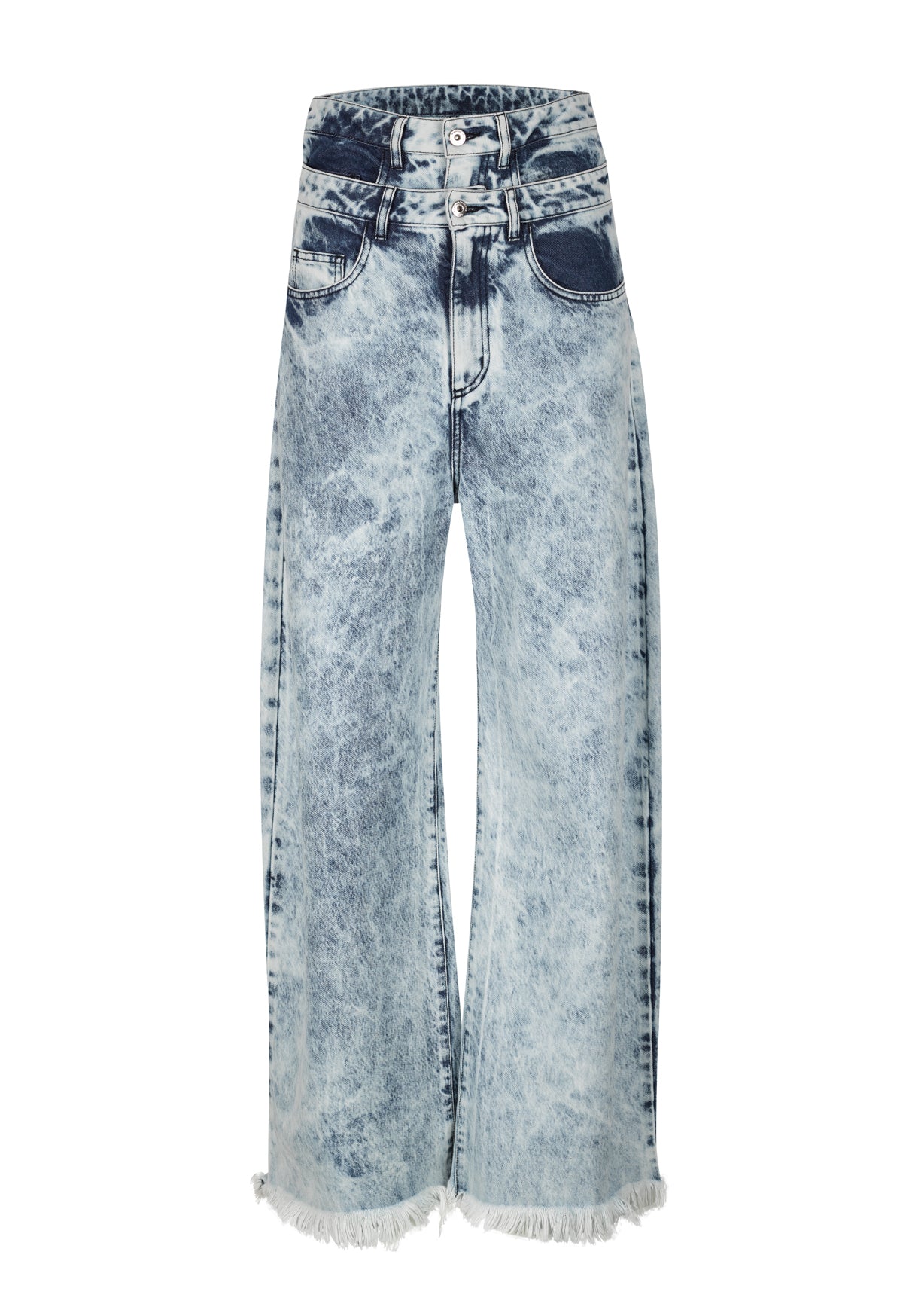 ACID WASH DENIM DOUBLE WAIST BOYFRIEND TROUSERS marques almeida