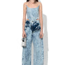 ACID WASH DENIM DOUBLE WAIST BOYFRIEND TROUSERS