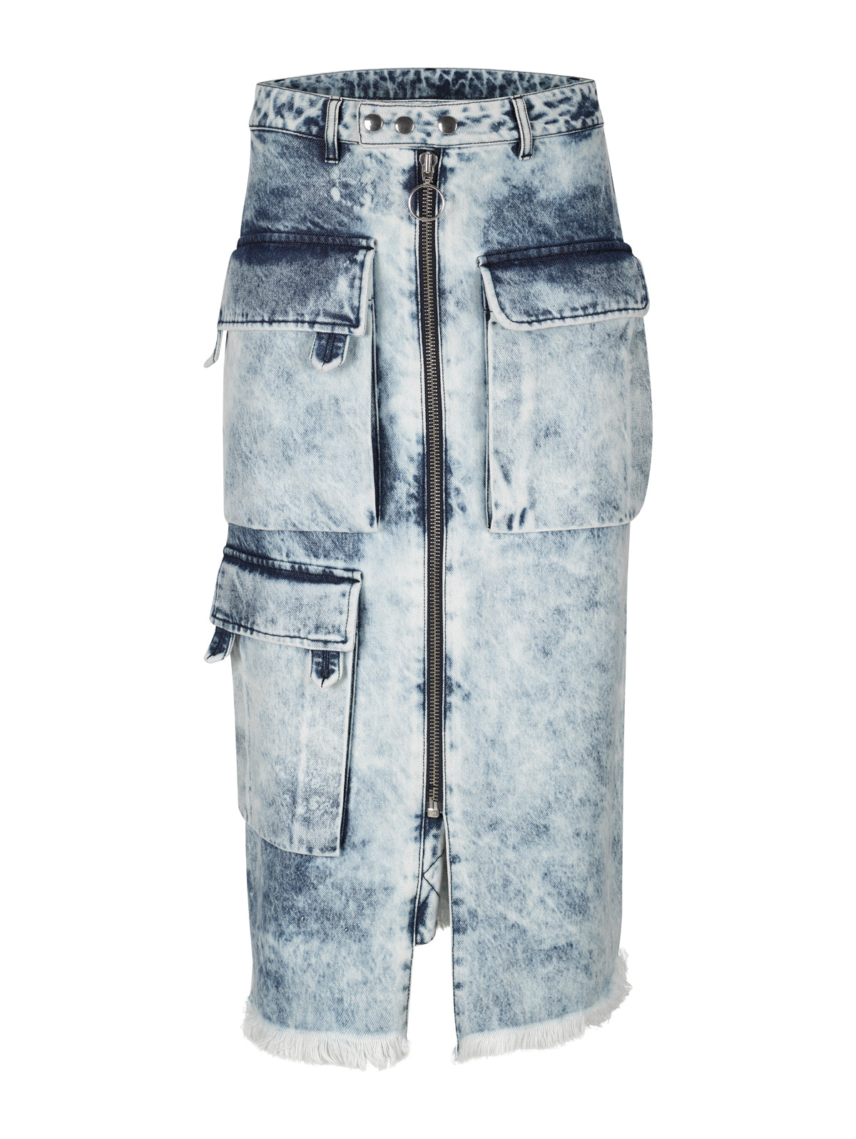 ACID WASH DENIM MULTI POCKET SKIRT marques almeida