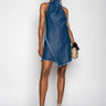 NAVY DENIM HALTERNECK DRESS marques almeida