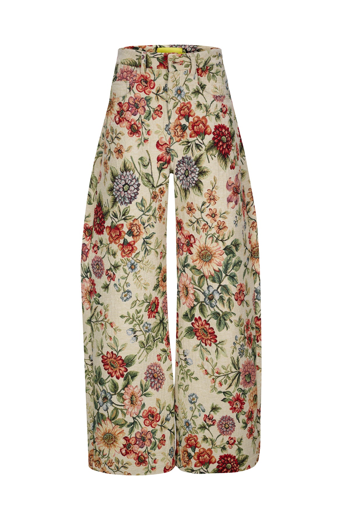 BEIGE FLORAL BROCADE BOYFRIEND TROUSERS marques almeida