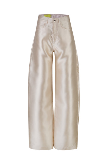 BEIGE MIKADO BOYFRIEND TROUSERS marques almeida