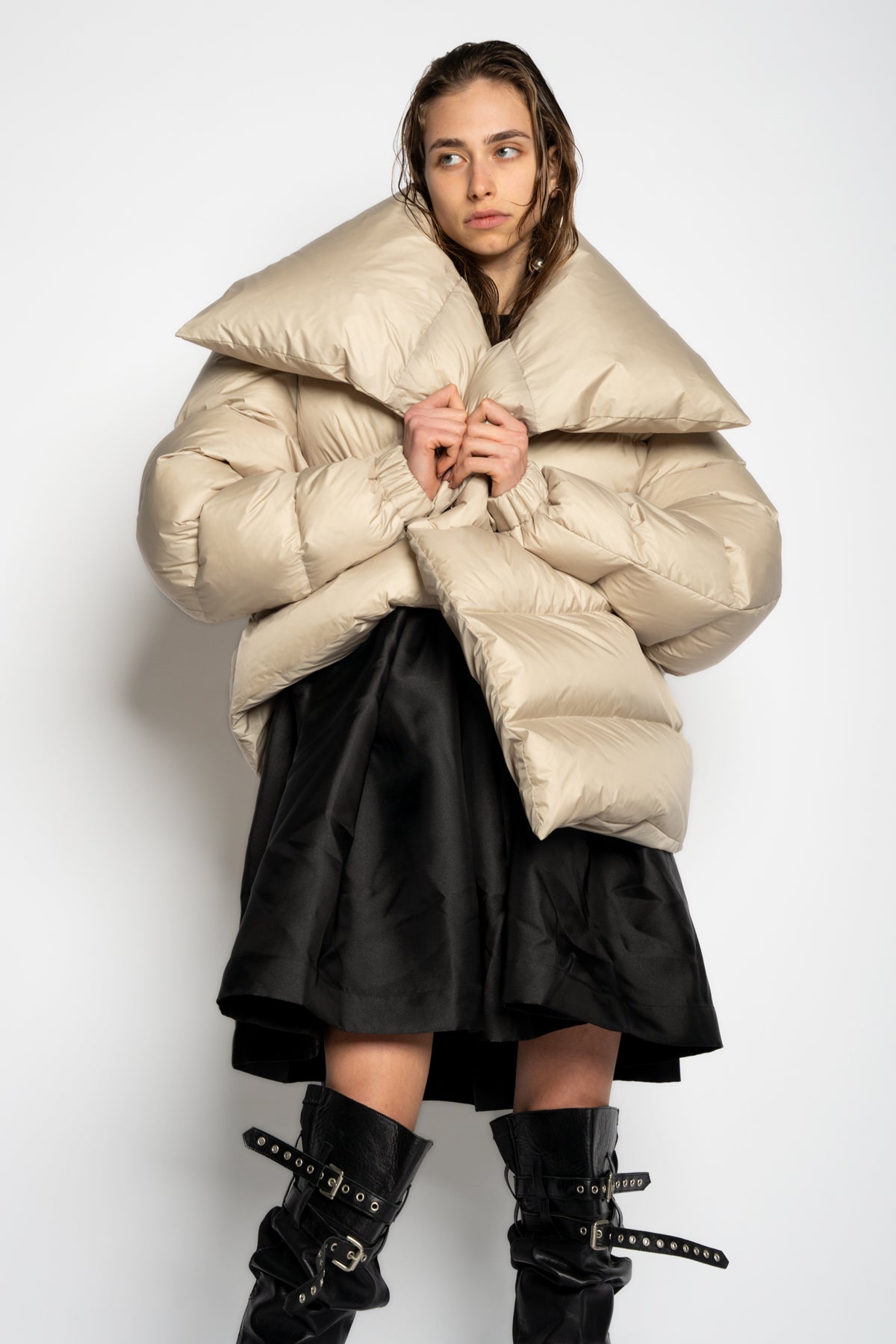 BEIGE M'A PUFFER JACKET MARQUES ALMEIDA