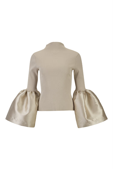 BEIGE TURTLENECK PUFF SLEEVE TOP MARQUES ALMEIDA