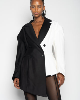 BLACK AND WHITE FITTED BLAZER marques almeida