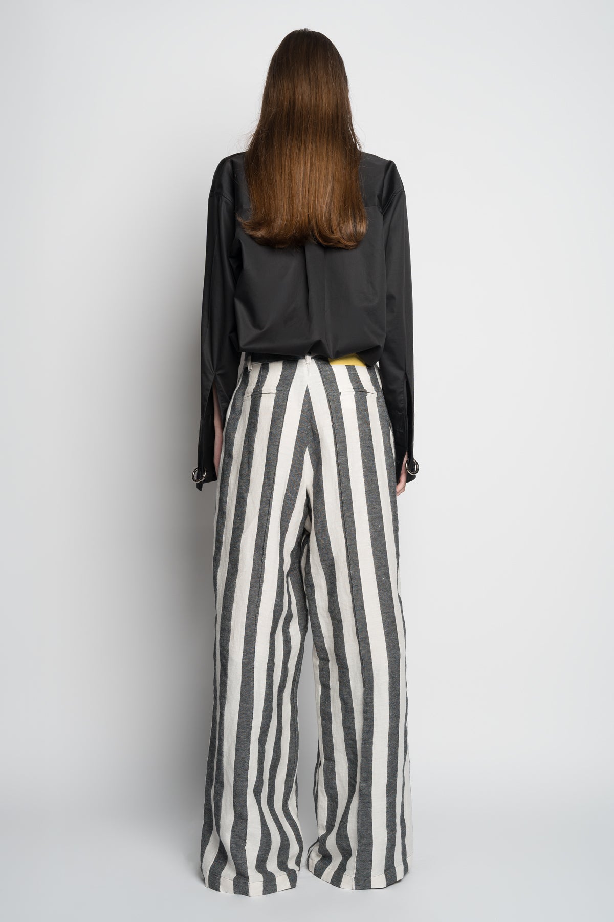 BLACK AND WHITE STRIPES WIDE LEG TROUSERS marques almeida