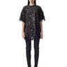 BLACK BAGGY T-SHIRT WITH SEQUIN OVERLAYER marques almeida