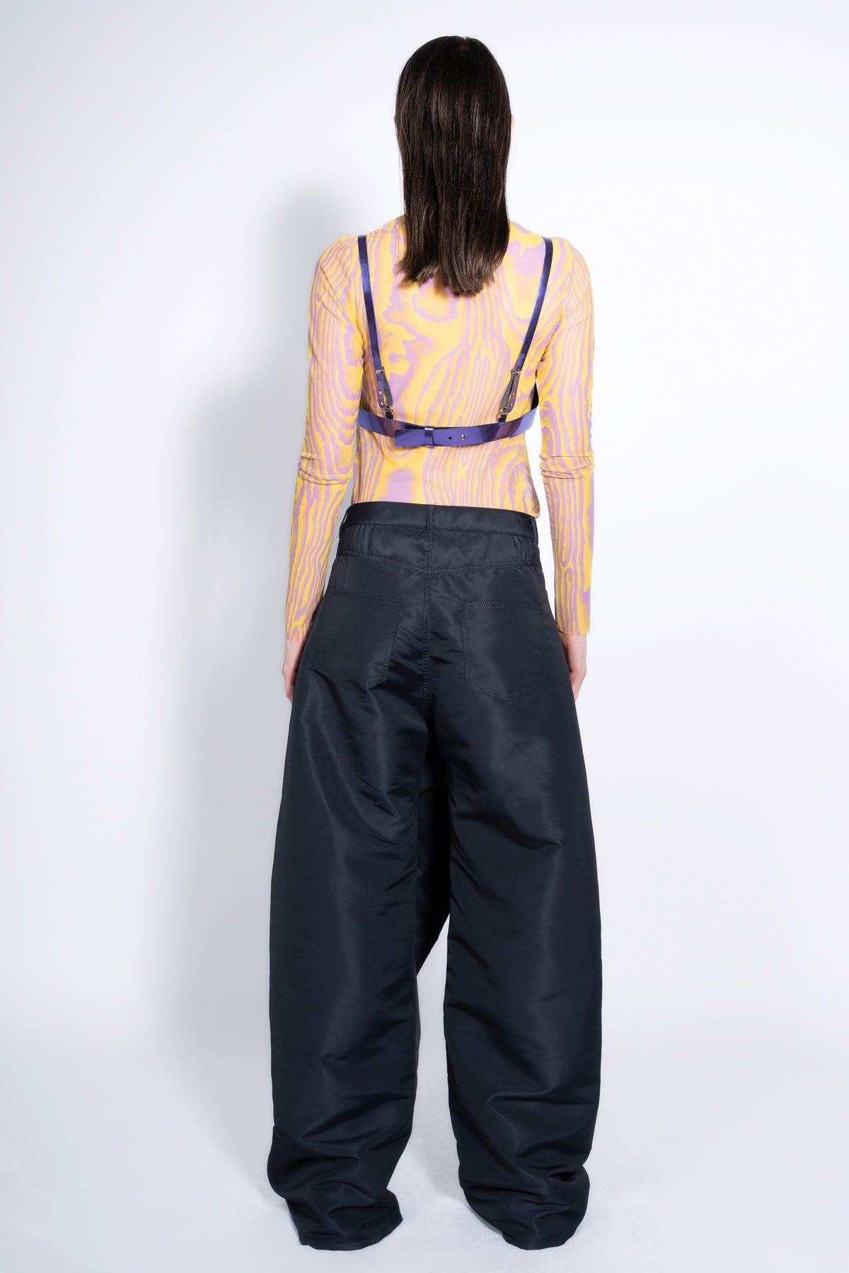 BLACK BOYFRIEND TROUSERS WITH BOW marques almeida