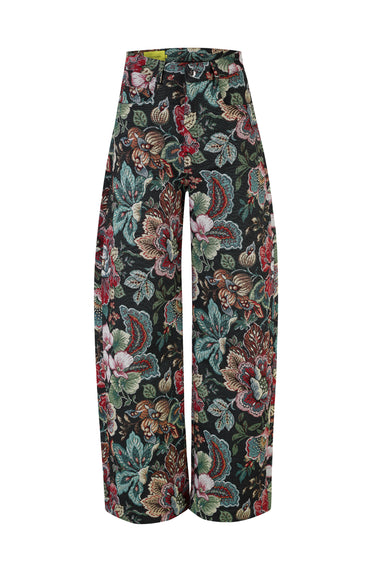 BLACK FLORAL BROCADE BOYFRIEND TROUSERS marques almeida