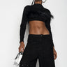 BLACK CROPPED FEATHER TOP marques almeida