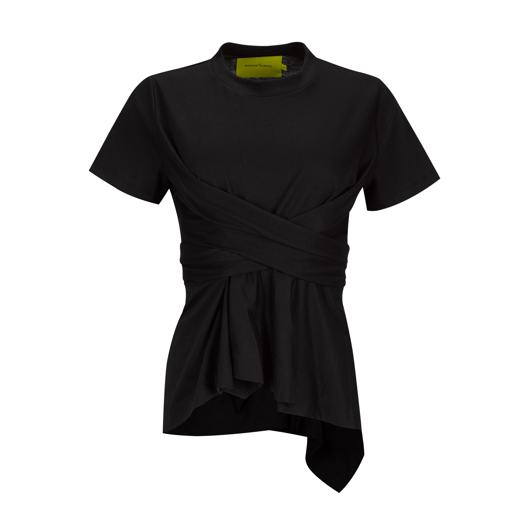 BLACK CROSS WAIST DRAPE T-SHIRT marques almeida