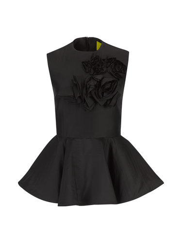 BLACK FLOWER EMBELLISHED TOP marques almeida