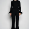 BLACK MERINO WOOL KNITTED TROUSERS marques almeida