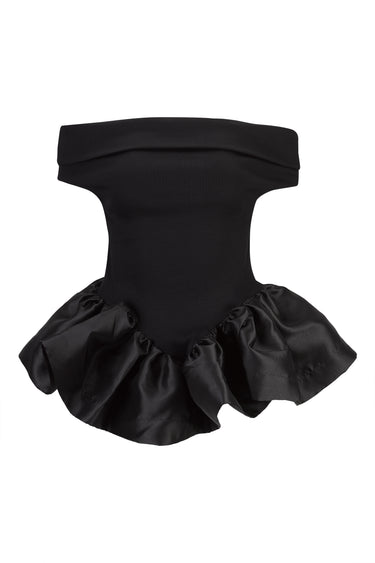 BLACK OFF-SHOULDER TOP WITH PEPLUM marques almeida