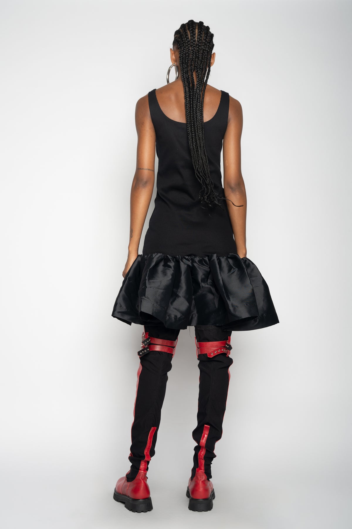 BLACK SLEEVELESS PUFF HEM DRESS marques almeida