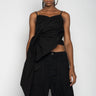 BLACK STRAP TOP WITH SIDE DRAPE marques almeida