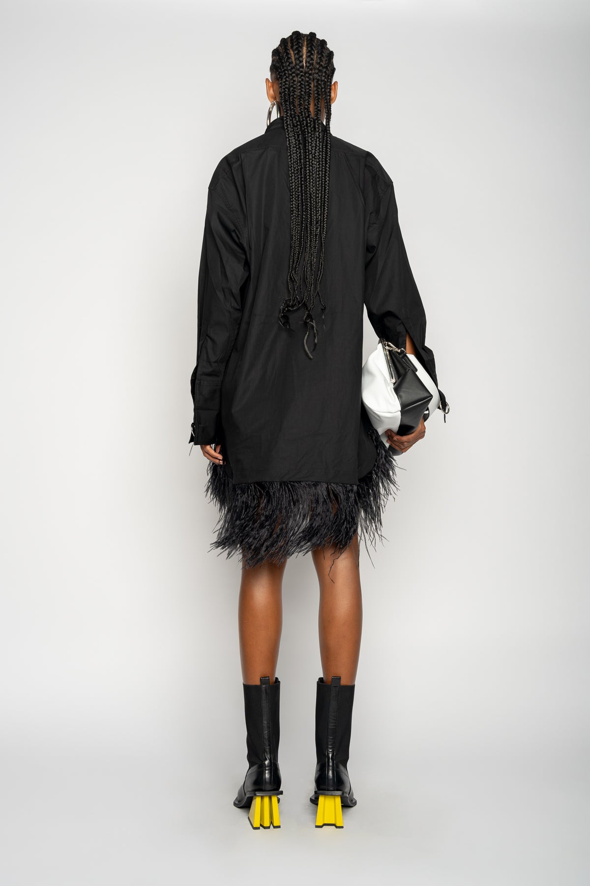 BLACK FEATHER HEM T-SHIRT DRESS – MARQUES ' ALMEIDA