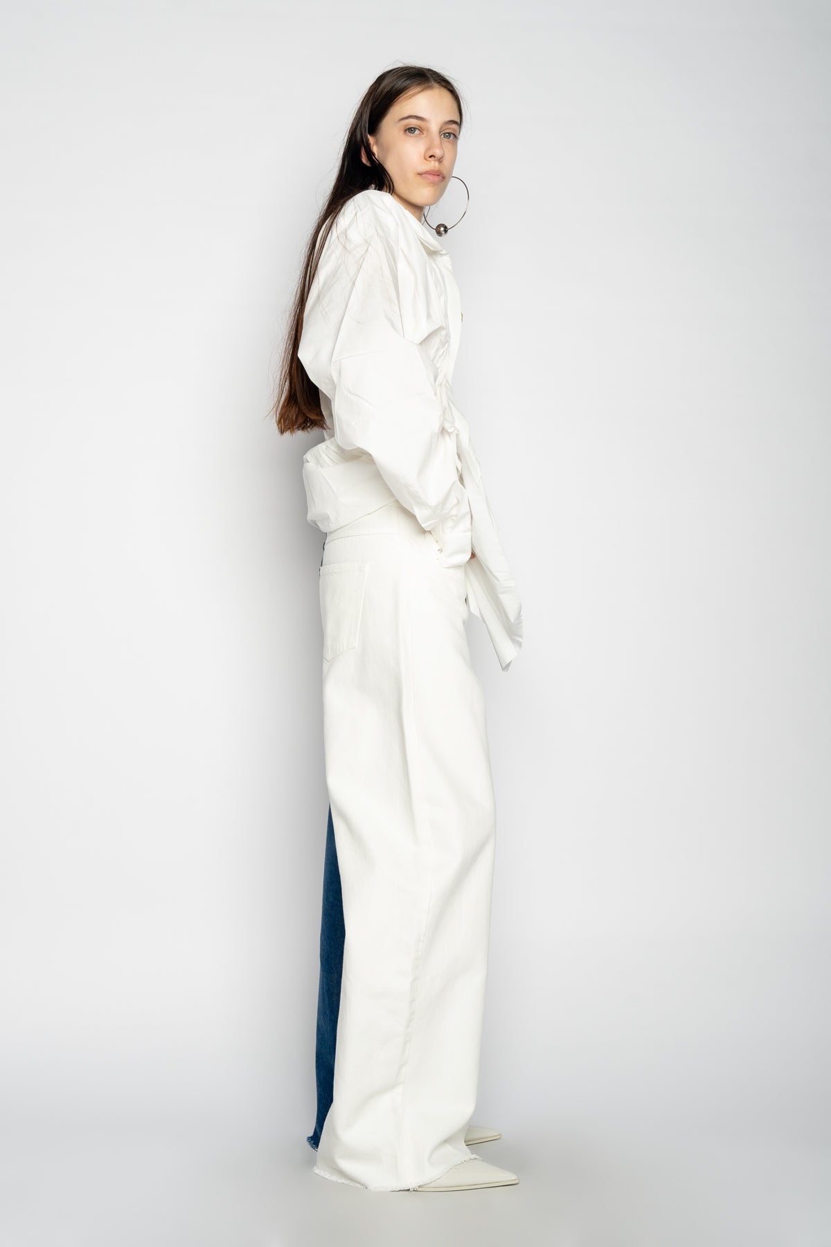 BLUE AND WHITE BOYFRIEND TROUSERS MARQUES ALMEIDA