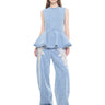 BLUE BLEACHED EMBELLISHED DENIM BOYFRIEND TROUSERS marques almeida