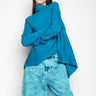 TURQUOISE DRAPED JUMPER IN MERINO KNIT MARQUES ALMEIDA