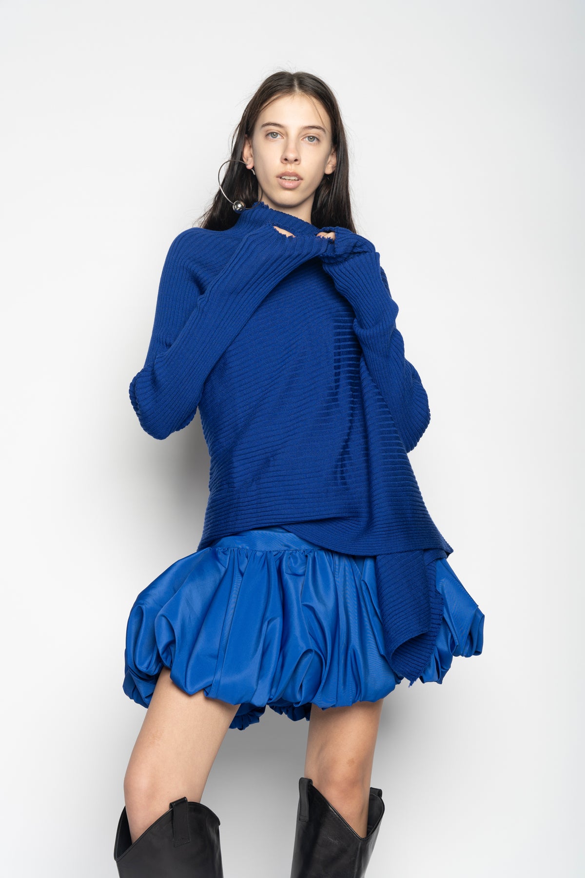 BLUE DRAPED JUMPER marques almeida