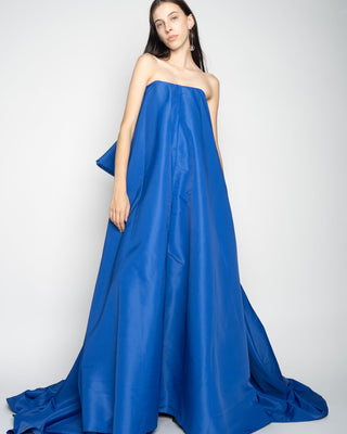 BLUE DRESS WITH GIANT BOW IN THE BACK marques almeida