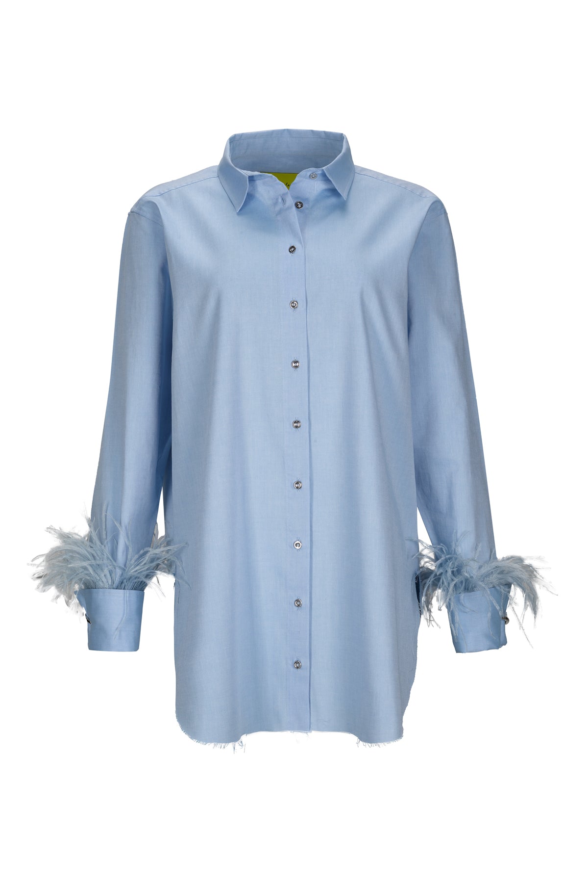 BLUE FEATHER CUFF SHIRT – MARQUES ' ALMEIDA BLUE FEATHER CUFF SHIRT – MARQUES ' ALMEIDA