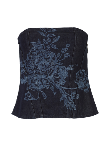 BLUE FLOWER DENIM CORSET TOP marques almeida