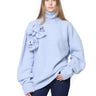 BLUE KNIT FLOWER LOOSE FIT TURTLENECK JUMPER marques almeida