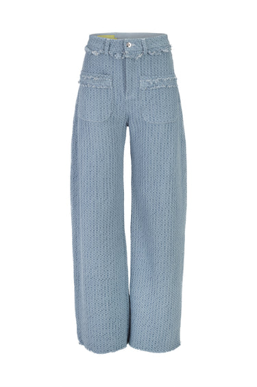 BLUE TWEED PATCHPOCKET JEANS WITH FRAYED DETAILS marques almeida