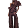 BROWN MIKADO BOYFRIEND TROUSERS marques almeida