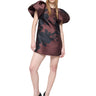 BROWN PRINTED BALLOON SLEEVE DRESS marques almeida