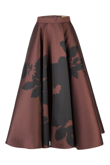 BROWN PRINTED MIDI SKIRT marques almeida