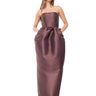 BROWN STRAPLESS TULIP LONG DRESS marques almeida