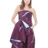 BURGUNDY MIKADO DRAPED STRAPELESS TOP marques almeida