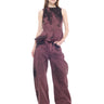 BURGUNDY OVERDYED DENIM BOYFRIEND TROUSERS marques almeida
