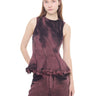 BURGUNDY OVERDYE DENIM IRREGULAR SEAMS TOP marques almeida