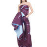 BURGUNDY PRINTED MIKADO BOYFRIEND TROUSERS marques almeida