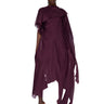 BURGUNDY SCARF DRAPE FLOWY MIDI DRESS marques almeida
