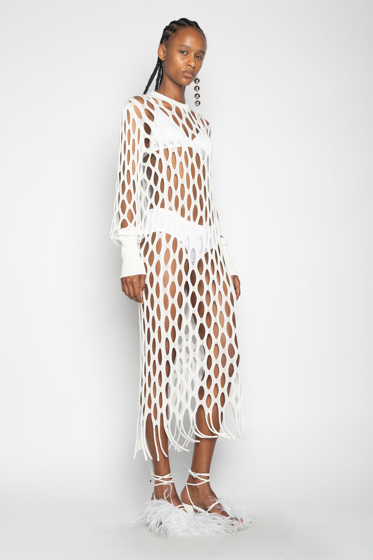 WHITE NET DRESS MARQUES ALMEIDA