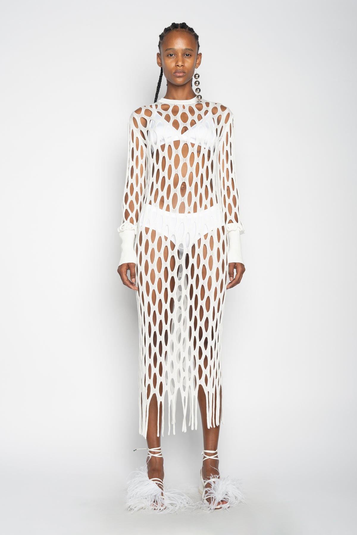 WHITE NET DRESS MARQUES ALMEIDA