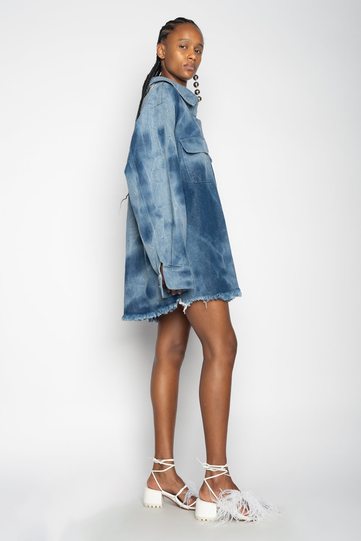 BLUE TIE DYE DENIM OVERSHIRT MARQUES ALMEIDA