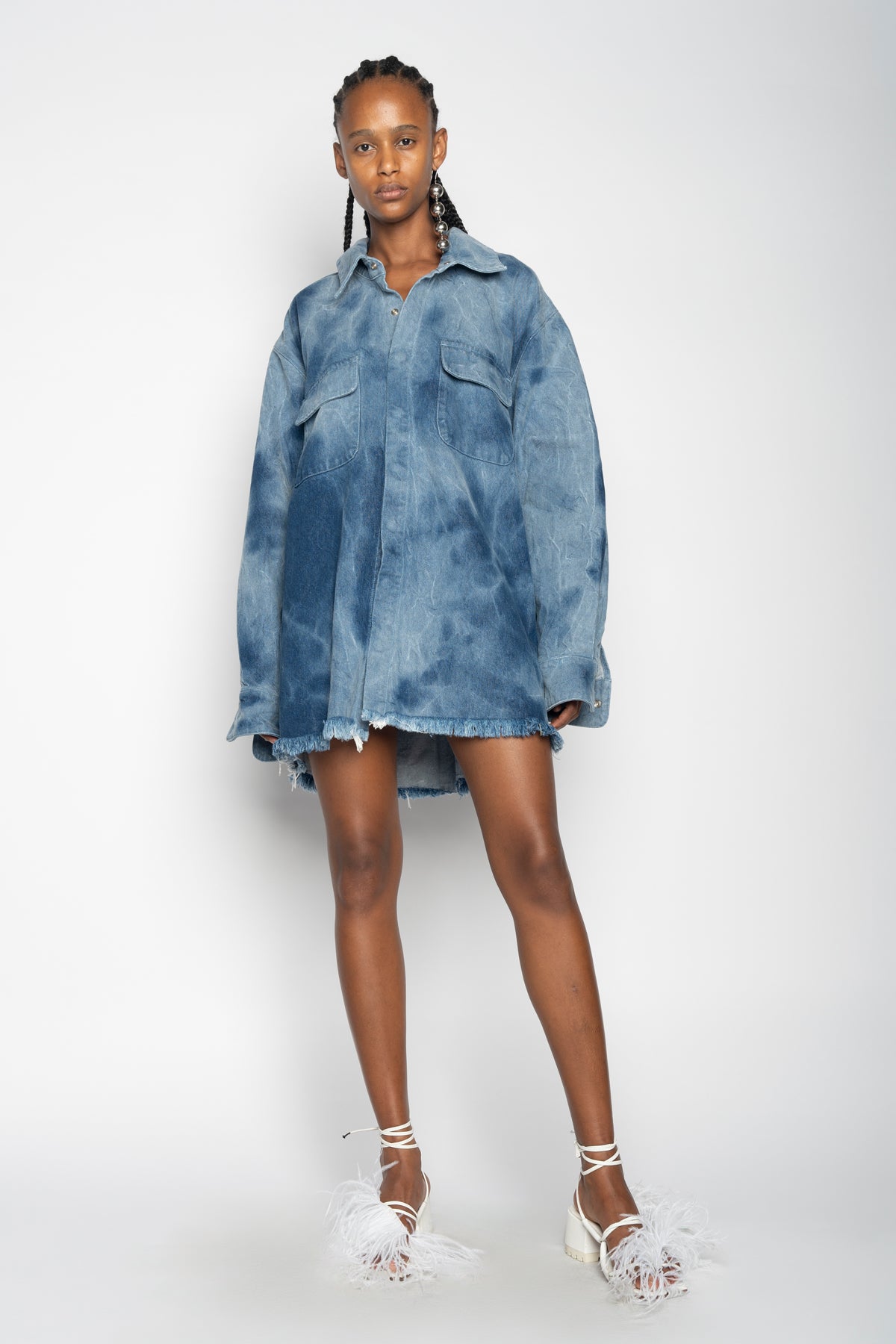 BLUE TIE DYE DENIM OVERSHIRT MARQUES ALMEIDA