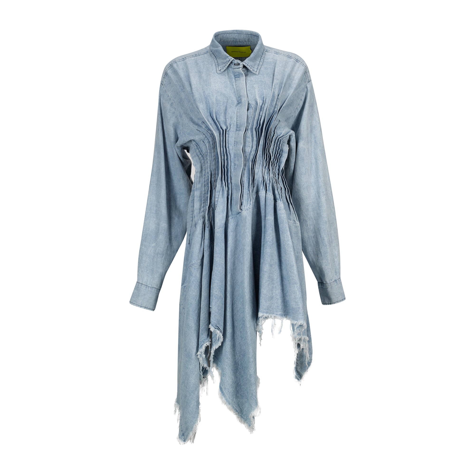 CHAMBRAY PLEATED SHIRT DRESS marques almeida