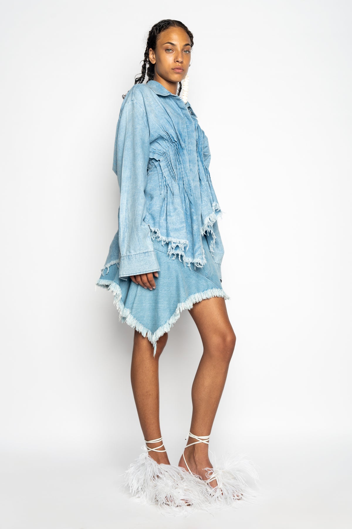 CHAMBRAY PLEATED SHIRT marques almeida