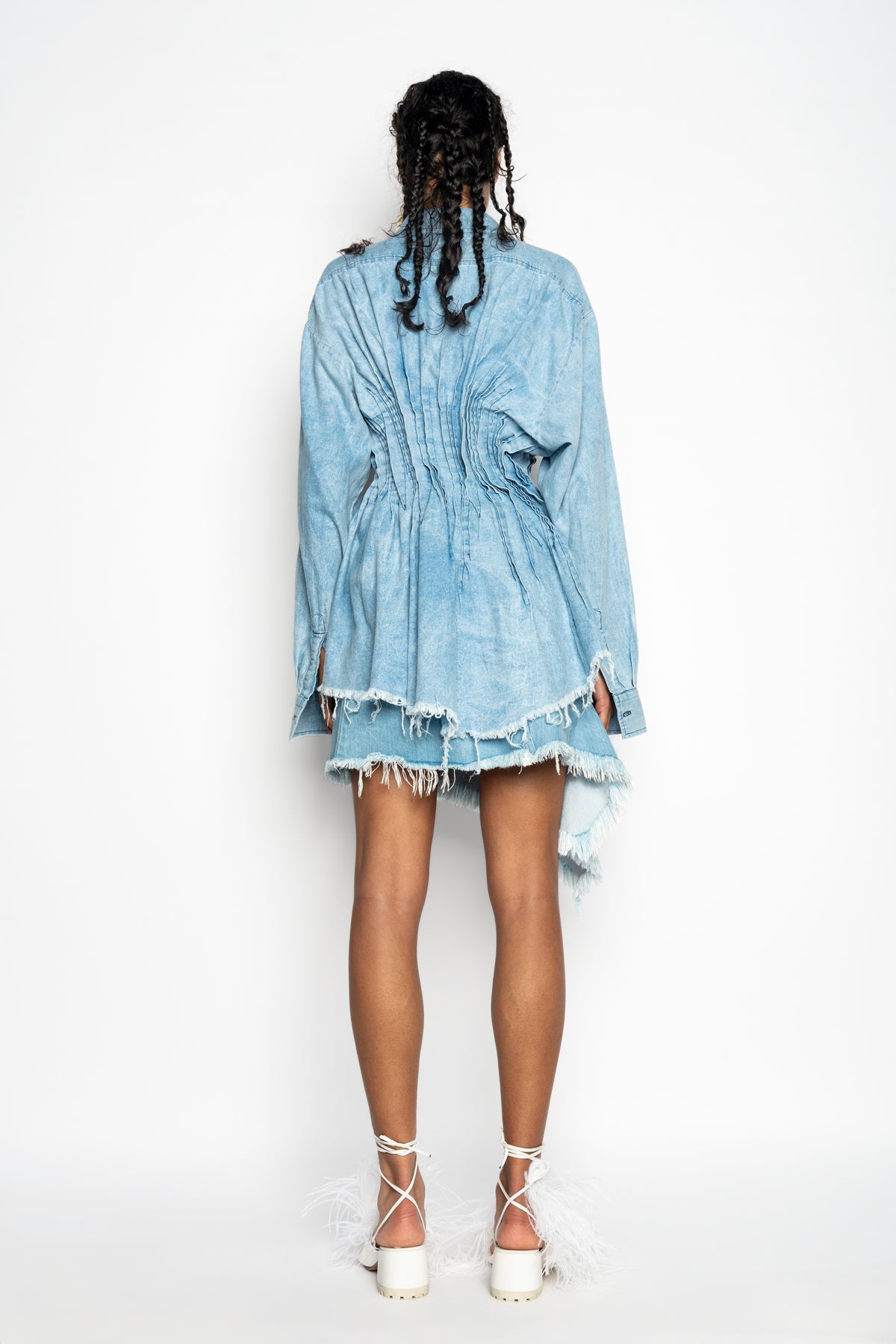 CHAMBRAY PLEATED SHIRT marques almeida