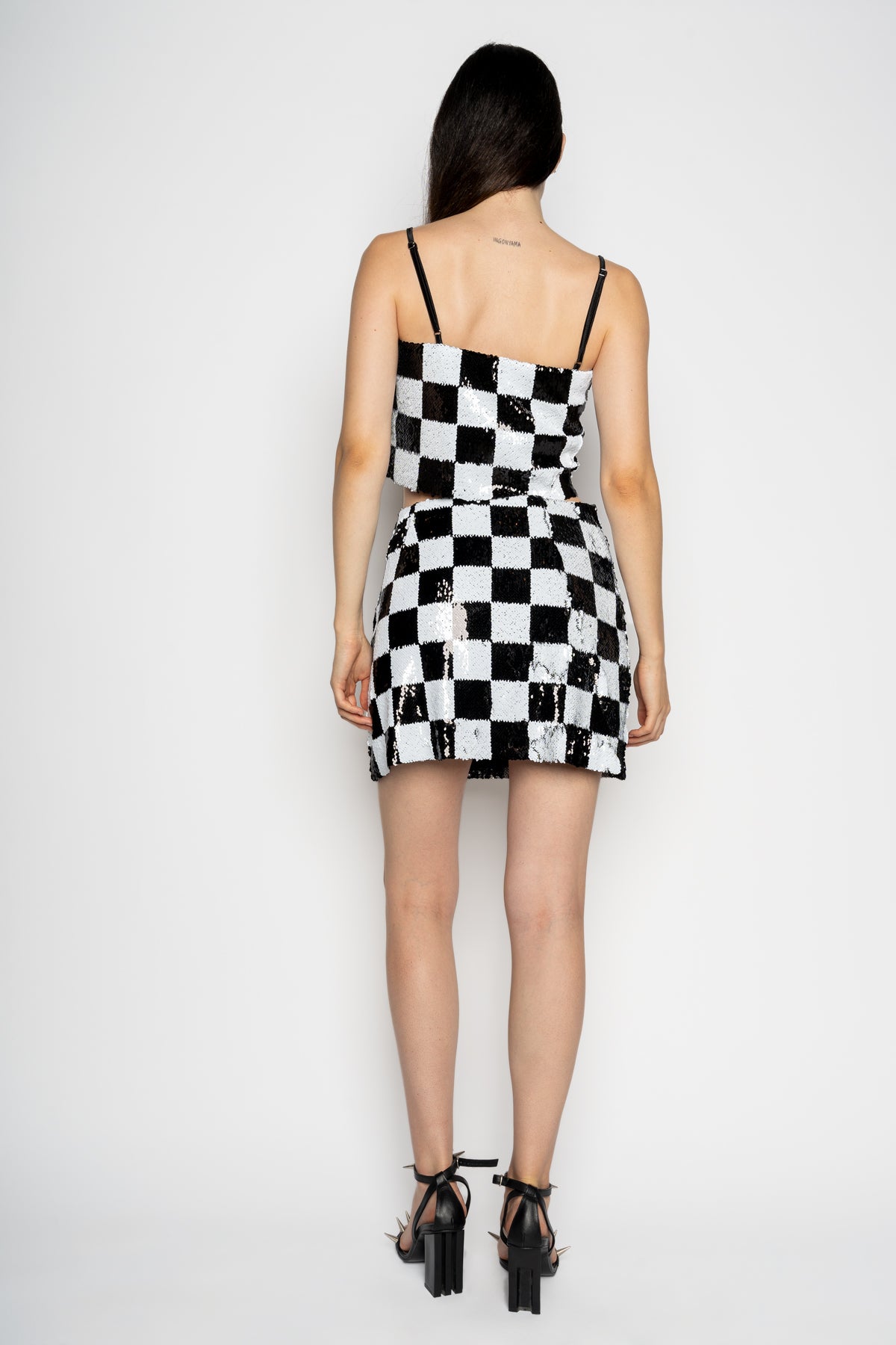 CHECKED SEQUINS MINI SKIRT marques almeida