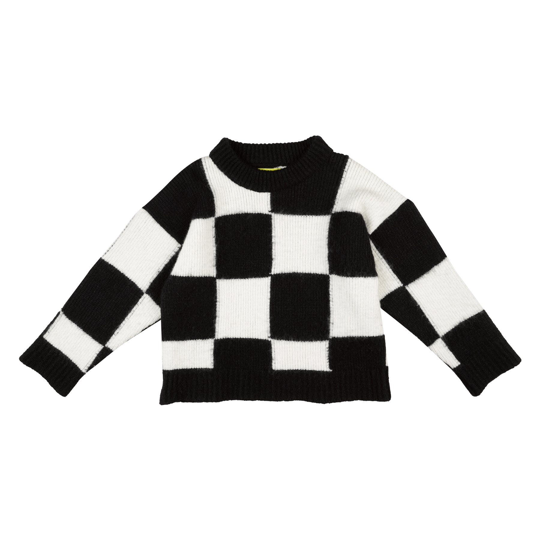 CHECKERED CREW NECK KNIT JUMPER MARQUES ALMEIDA