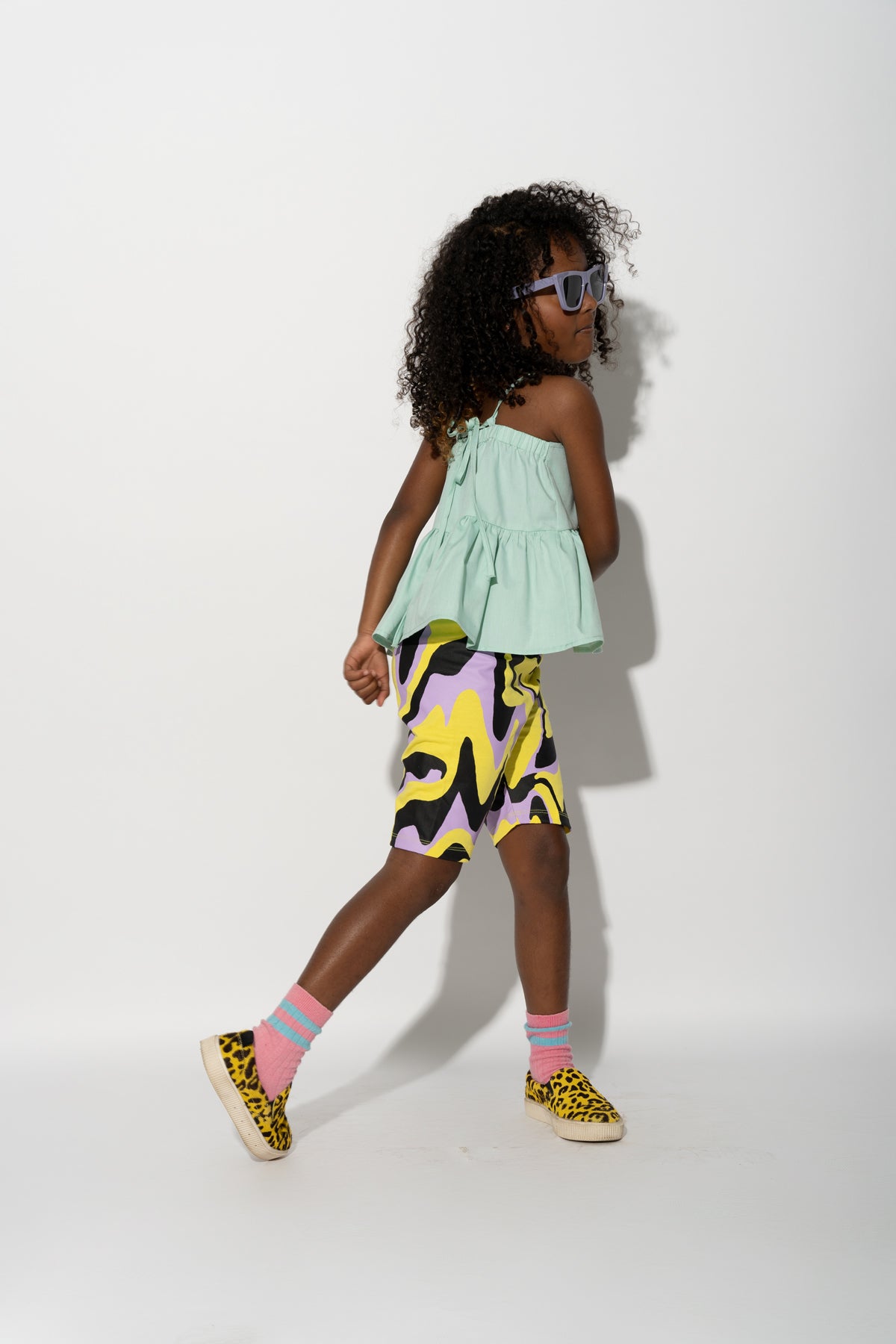 DARK WAVY PRINT BIKER SHORTS ma kids